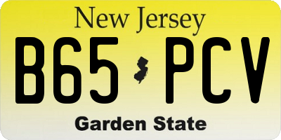 NJ license plate B65PCV
