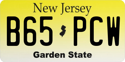 NJ license plate B65PCW
