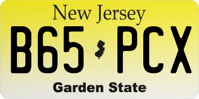 NJ license plate B65PCX