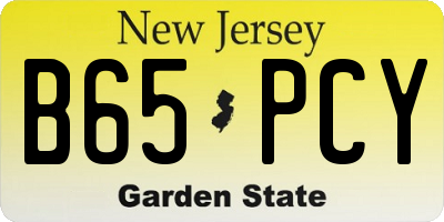 NJ license plate B65PCY