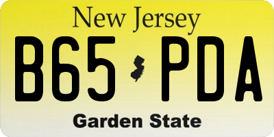 NJ license plate B65PDA