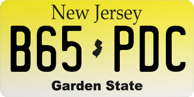 NJ license plate B65PDC