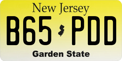 NJ license plate B65PDD