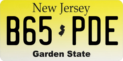 NJ license plate B65PDE