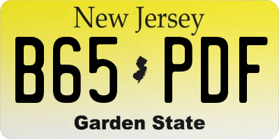 NJ license plate B65PDF