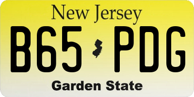 NJ license plate B65PDG