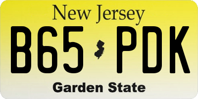 NJ license plate B65PDK