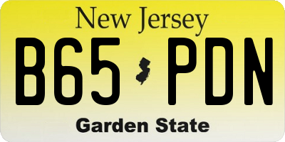 NJ license plate B65PDN