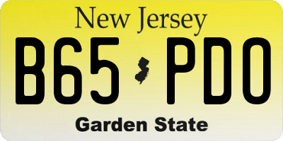 NJ license plate B65PDO