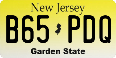 NJ license plate B65PDQ