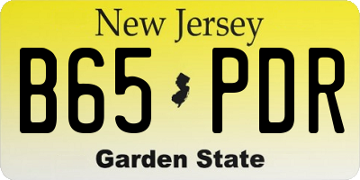 NJ license plate B65PDR