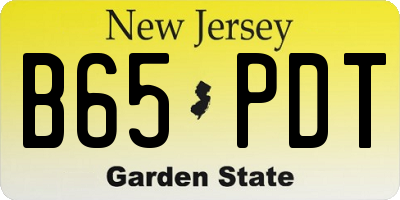 NJ license plate B65PDT