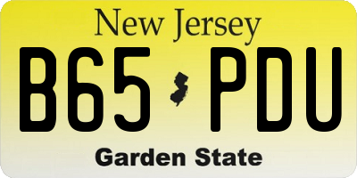 NJ license plate B65PDU