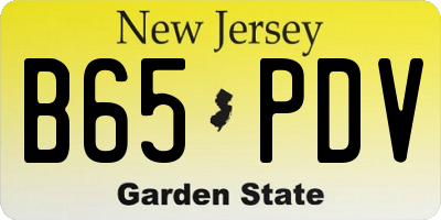 NJ license plate B65PDV