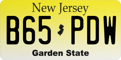 NJ license plate B65PDW