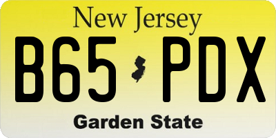 NJ license plate B65PDX