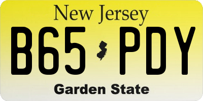NJ license plate B65PDY