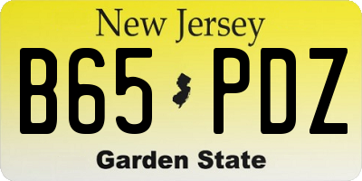 NJ license plate B65PDZ