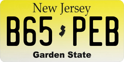 NJ license plate B65PEB