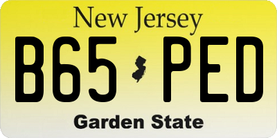 NJ license plate B65PED