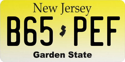 NJ license plate B65PEF