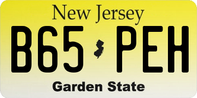 NJ license plate B65PEH