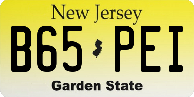 NJ license plate B65PEI