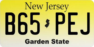 NJ license plate B65PEJ