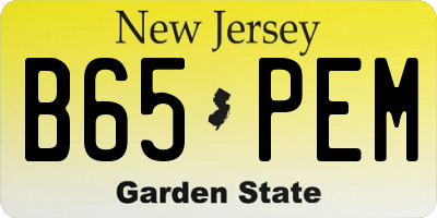 NJ license plate B65PEM