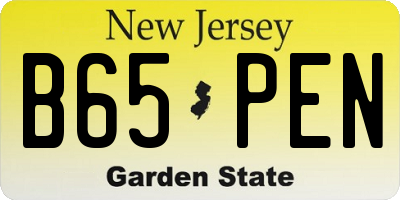 NJ license plate B65PEN