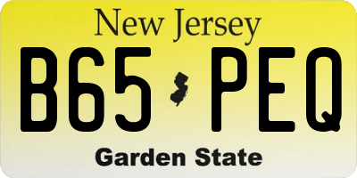NJ license plate B65PEQ