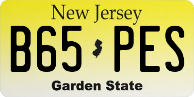 NJ license plate B65PES