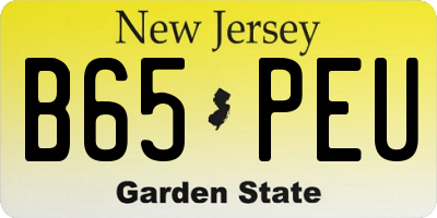 NJ license plate B65PEU