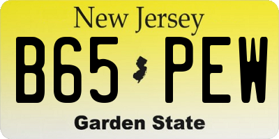 NJ license plate B65PEW