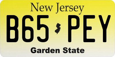NJ license plate B65PEY
