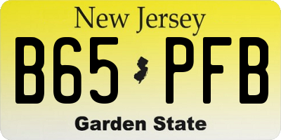 NJ license plate B65PFB