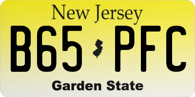 NJ license plate B65PFC