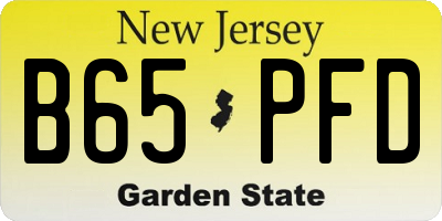 NJ license plate B65PFD