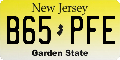 NJ license plate B65PFE