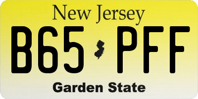 NJ license plate B65PFF