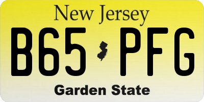 NJ license plate B65PFG