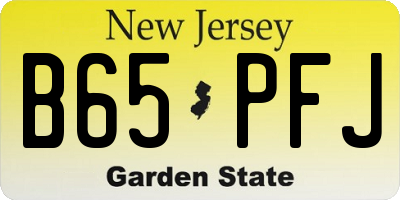 NJ license plate B65PFJ