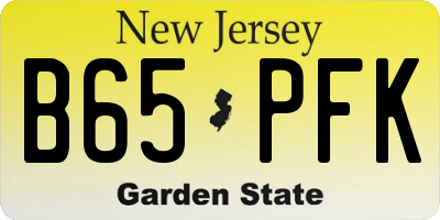 NJ license plate B65PFK