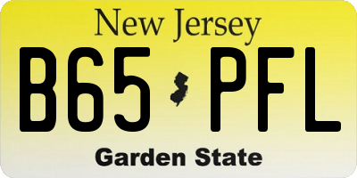 NJ license plate B65PFL