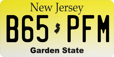 NJ license plate B65PFM