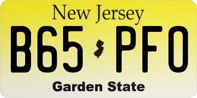 NJ license plate B65PFO