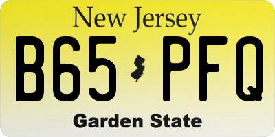 NJ license plate B65PFQ