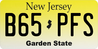 NJ license plate B65PFS