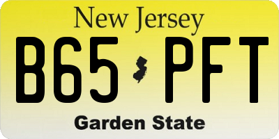 NJ license plate B65PFT
