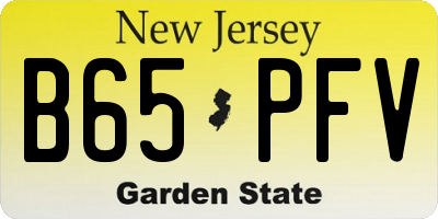 NJ license plate B65PFV
